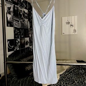 light blue flowey mini dress